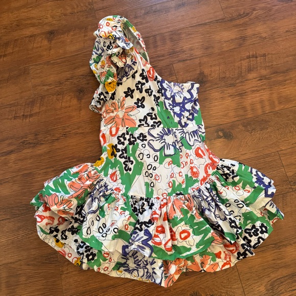 CeliaB One Shoulder Dress Floral Size Medium Semi Formal White Sorority Rush - Picture 7 of 13